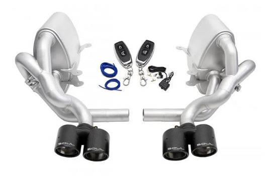 Porsche 997.1 Carrera Valved Exhaust - Carbon Fiber Tips - SOUL Performance