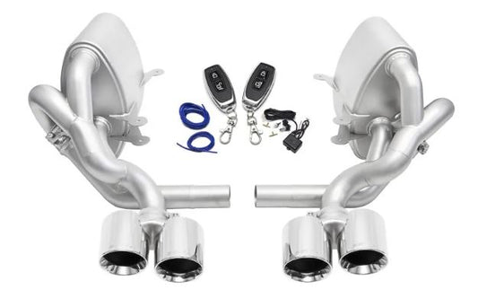 Porsche 997.1 Carrera Valved Exhaust - Polished Chrome Tips - SOUL Performance