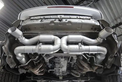 Porsche 997.1 Turbo Sport X-Pipe Exhaust System (includes Sport Catalytic Converters) - Reuse factory tips - SOUL Performance