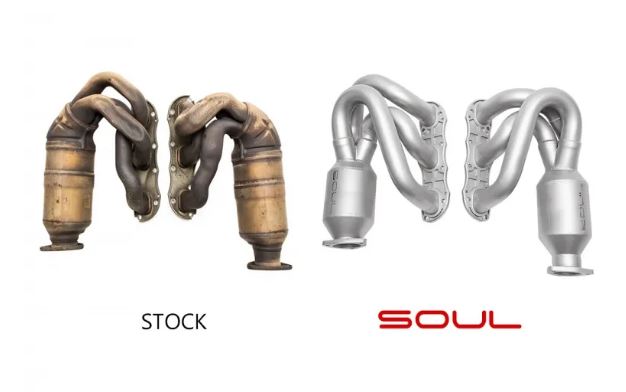 Porsche 997.2 Carrera Long Tube Street Headers (w/ HJS HD 200 Cell Cats) - SOUL Performance