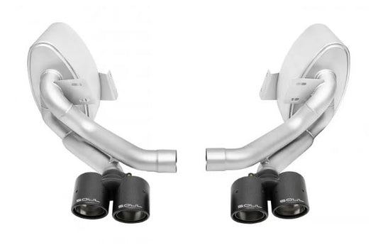 Porsche 997.2 Carrera Sport Side Mufflers - Dual Wall Carbon Fiber Tips - SOUL Performance