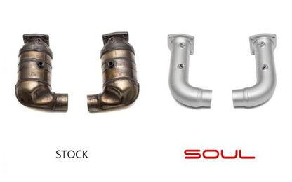 Porsche 997.2 Turbo Cat Bypass Pipes Catted O2 Spacers (pair) - SOUL Performance