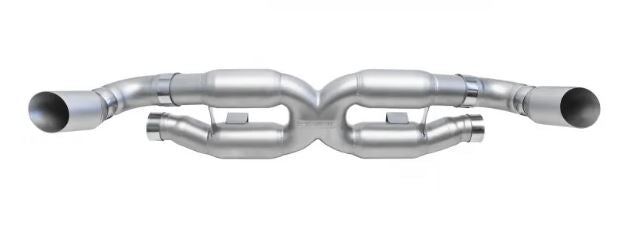 Porsche 997.2 Turbo X-Pipe Exhaust - GT2 Style Single Wall Tips (Brushed Finish) - SOUL Performance