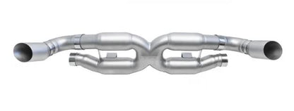 Porsche 997.2 Turbo X-Pipe Exhaust - GT2 Style Single Wall Tips (Brushed Finish) - SOUL Performance
