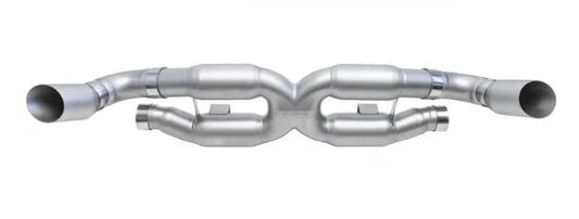 Porsche 997.2 Turbo X-Pipe Exhaust - GT2 Style Single Wall Tips (Brushed Finish) - SOUL Performance
