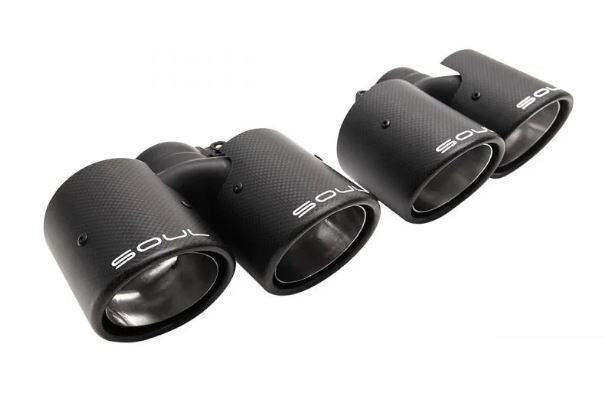 Porsche 997.1 Carrera Bolt On Exhaust Tips - Carbon Fiber - SOUL Performance