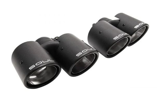 Porsche 997.1 Carrera Bolt On Exhaust Tips - Carbon Fiber - SOUL Performance