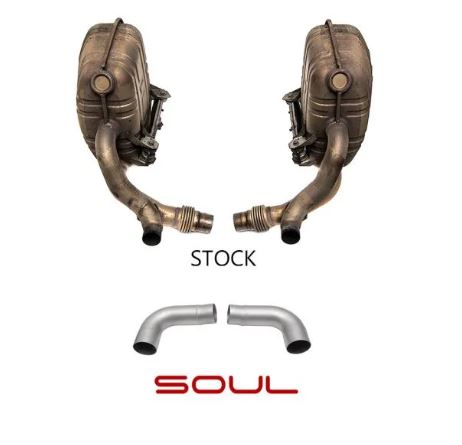 Porsche 997.1 Carrera Muffler Bypass Pipes (For S models ONLY - resuse OEM tips - not compatable with Base / PSE tips) - SOUL Performance