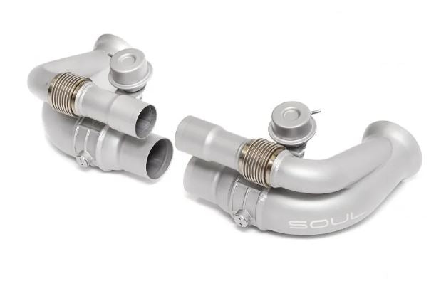 Porsche 997 / 997.2 GT3 Side Muffler Bypass Pipes (Valved) - SOUL Performance