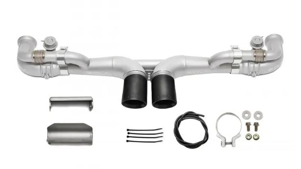 Porsche 997 / 997.2 GT3 Modular Competition Exhaust Package - Valved - 3.5" Straight Cut Single Wall Tips  (Brushed Finish) - SOUL Performance