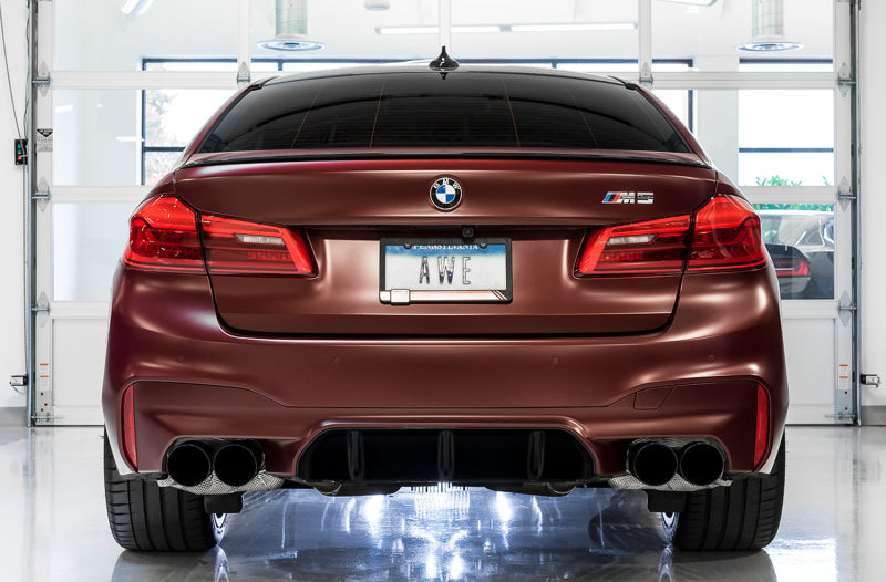 AWE Tuning 18-19 BMW F90 M5 SwitchPatch Cat-Back Exhaust- Black Diamond Tips