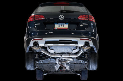 AWE Tuning VW MK7 Golf Alltrack/Sportwagen 4Motion Touring Edition Exhaust - Polished Silver Tips