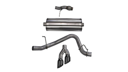 Corsa 2015-2020 Chevy Tahoe/GMC Yukon Cat-Back Exhaust Sport 3in Single Side Twin Black 4in Tips