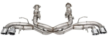 Corsa 20-25 Corvette C8 3in Xtreme Cat-Back Exhaust 4.5in Pol Quad Tips - Integrates stock AFM Valve
