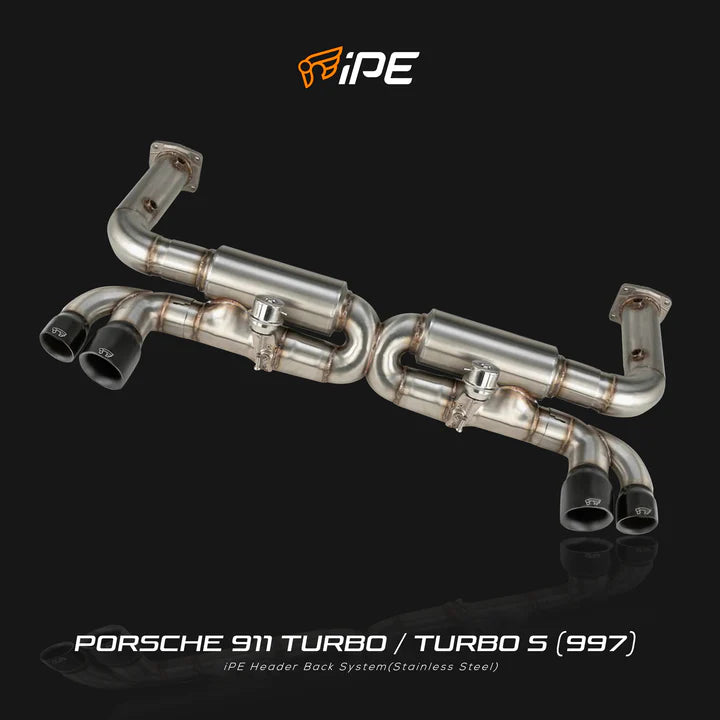 iPE Porsche 997.1 Turbo / Turbo S 2006 - 2009_Catless Downpipe with Valvetronic Muffler